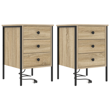 Bedside kasten 2 pcs Sonoma eiken 42 x 41 x 61 cm Bewerkt hout