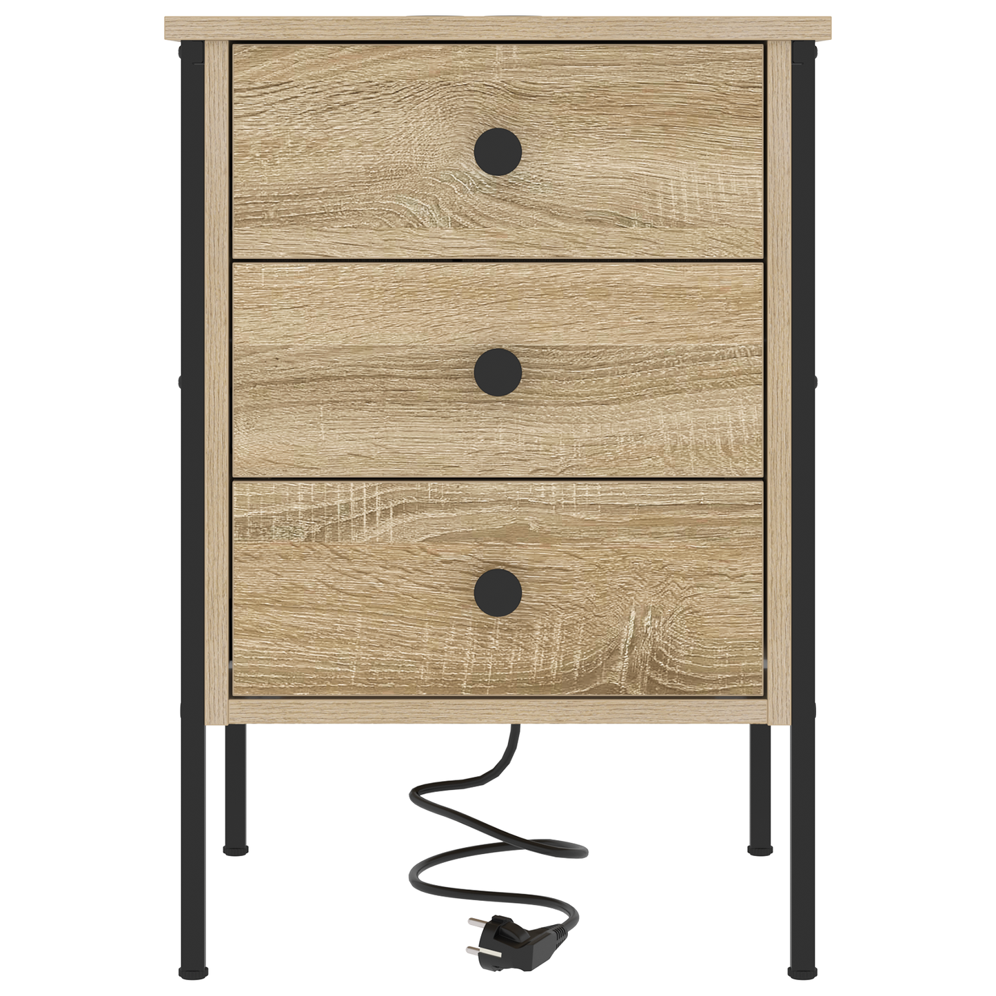 Bedside kasten 2 pcs Sonoma eiken 42 x 41 x 61 cm Bewerkt hout