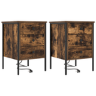 Bedside cabinet 2 pcs Smoked oak 42 x 41 x 61 cm Engineered wood