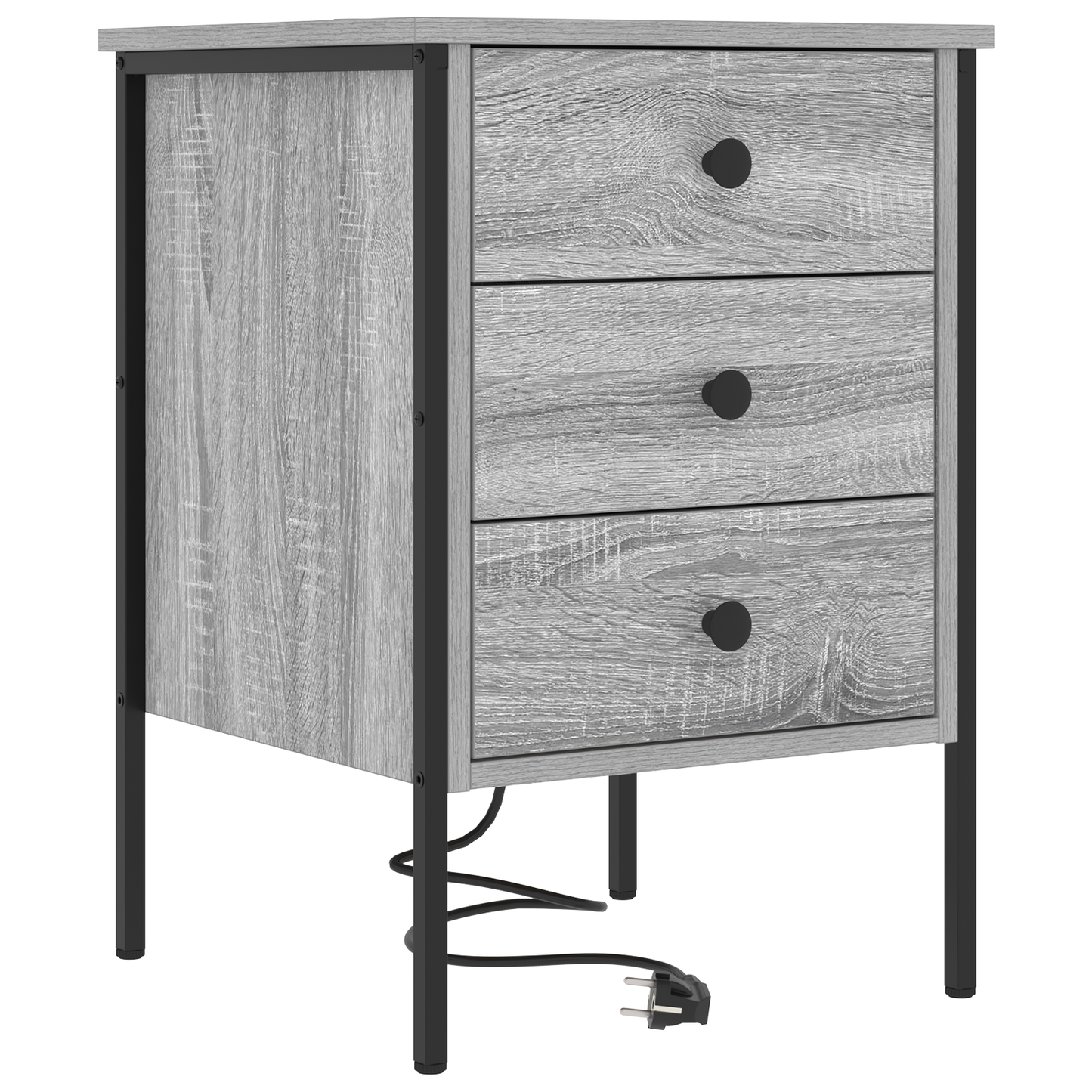 Nachtkastje met lade Grijs sonoma 42 x 41 x 61 cm Bewerkt hout