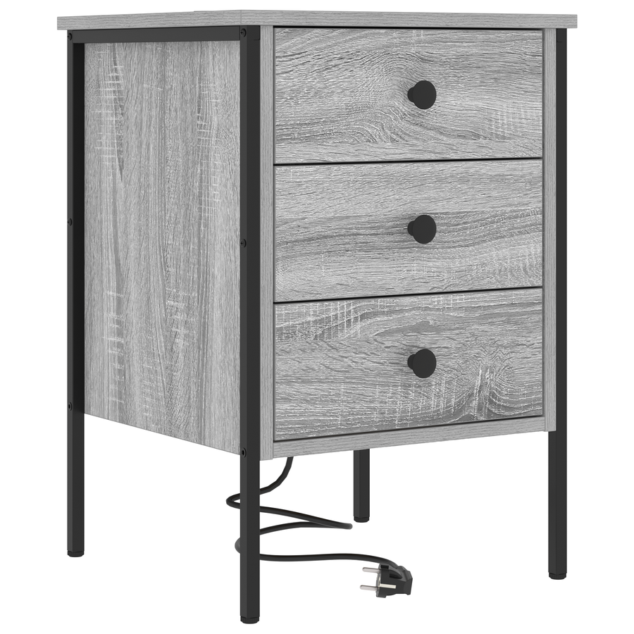 Nachtkastje met lade Grijs sonoma 42 x 41 x 61 cm Bewerkt hout
