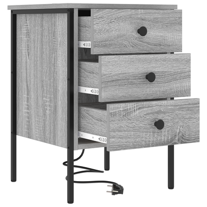 Nachtkastje met lade Grijs sonoma 42 x 41 x 61 cm Bewerkt hout