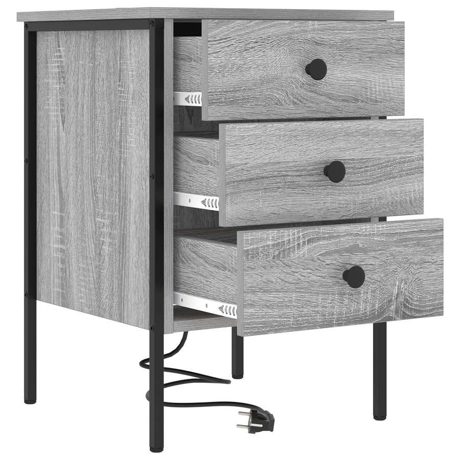Nachtkastje met lade Grijs sonoma 42 x 41 x 61 cm Bewerkt hout