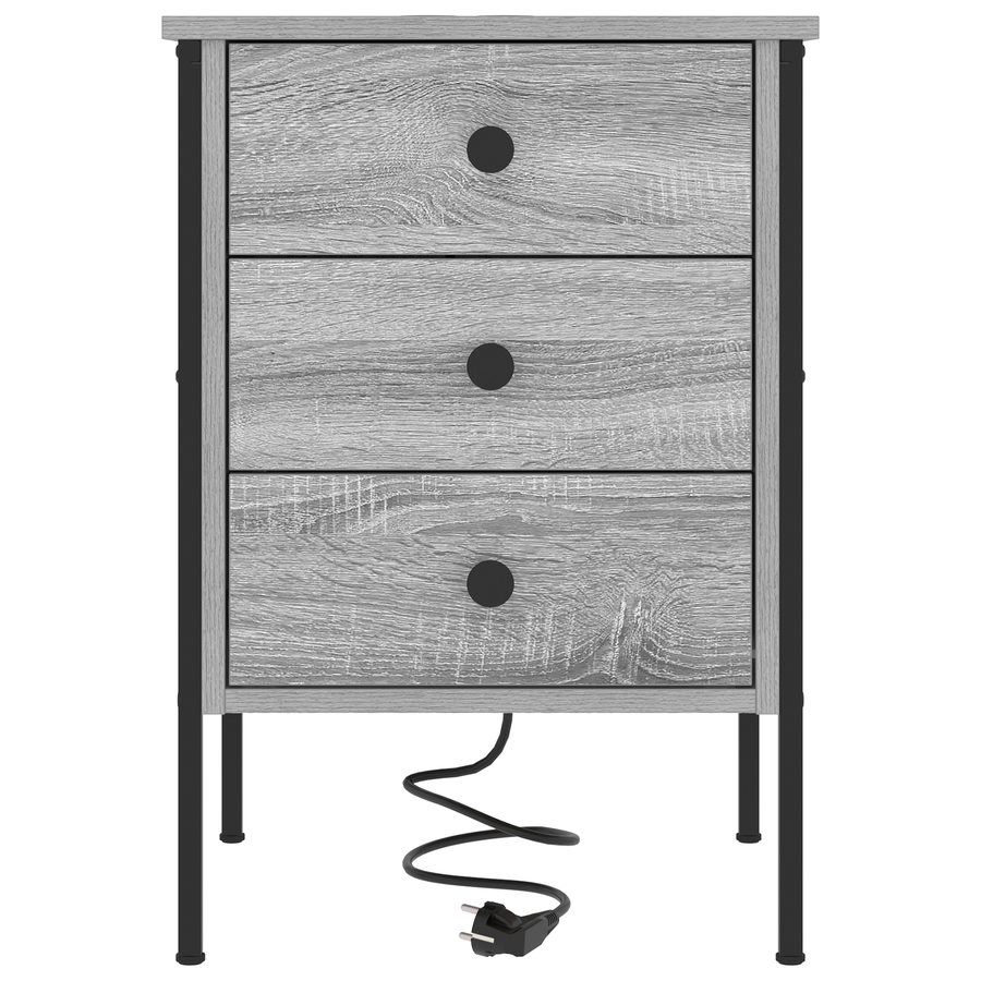 Nachtkastje met lade Grijs sonoma 42 x 41 x 61 cm Bewerkt hout