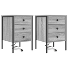 Bedside cabinet 2 pcs Grey Sonoma 42 x 41 x 61 cm Engineered wood
