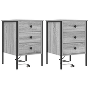 Nachtkastje 2 stuks grijs sonoma 42x41x61 cm
