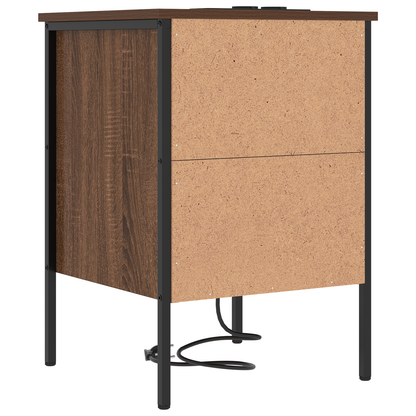 Nachtkastje bruin eikenkleur 42 x 41 x 61 cm Bewerkt hout