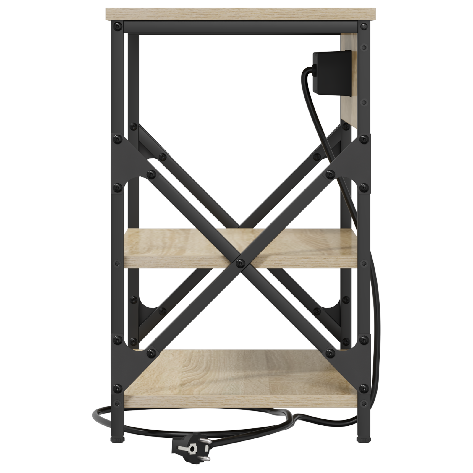 Nachtkastje met Oplaadstation 2 pcs Sonoma eiken Bewerkt hout