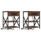 Nightstand 2 pcs Brown Oak 41 x 31 x 51 cm Engineered wood