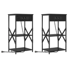 Bedside cabinet 2 pcs Black Oak 41 x 31 x 76 cm Engineered wood
