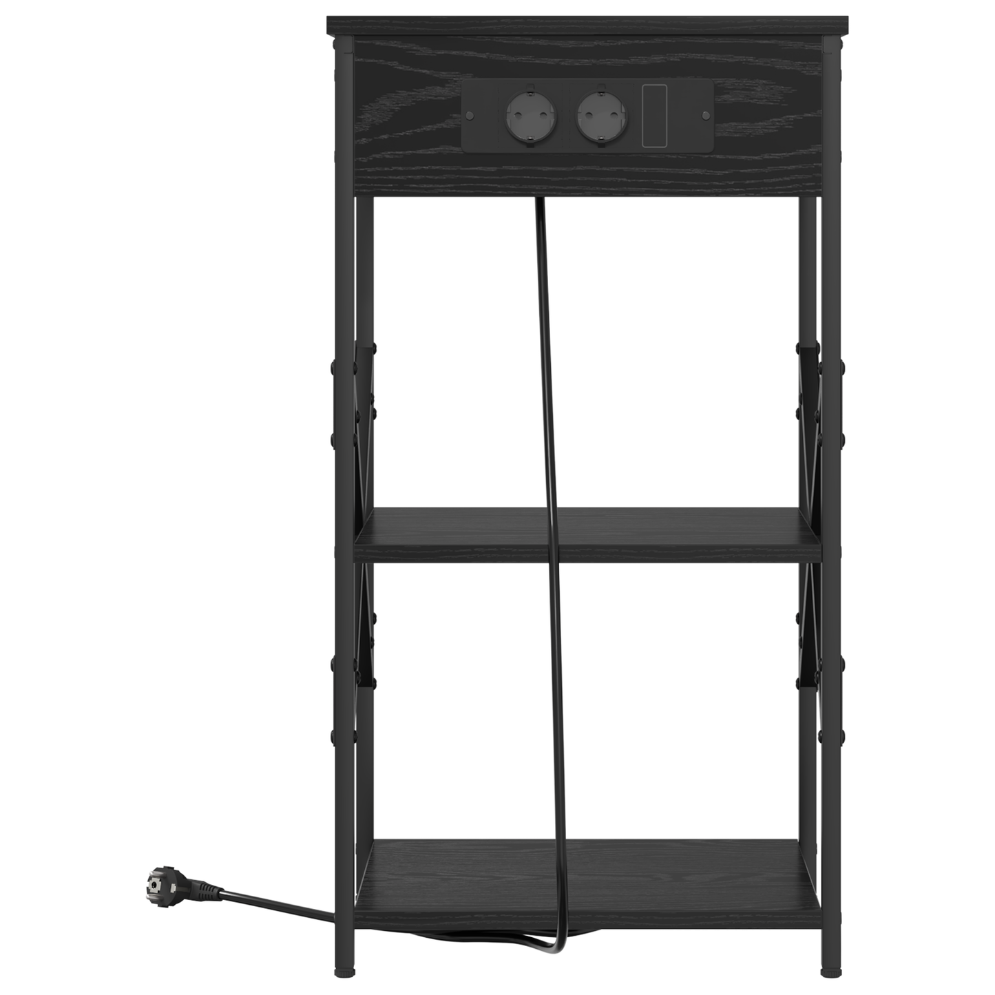 Bedside kasten 2 pcs Zwart eiken 41 x 31 x 76 cm Bewerkt hout