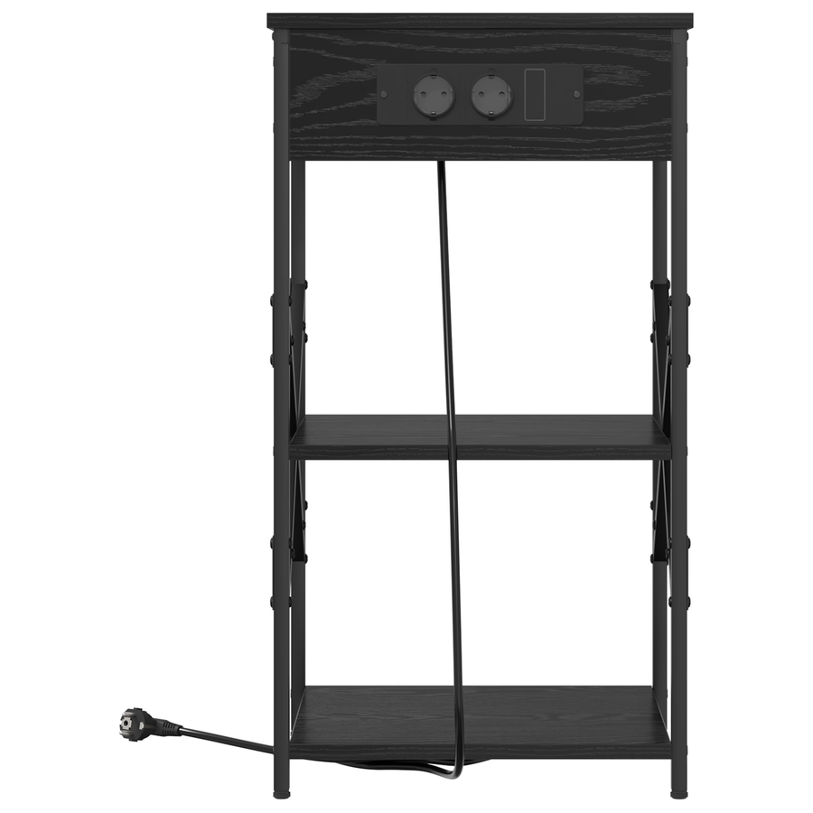 Bedside kasten 2 pcs Zwart eiken 41 x 31 x 76 cm Bewerkt hout