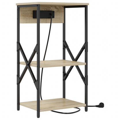Bedside kasten 2 pcs Sonoma eiken 41 x 31 x 76 cm Bewerkt hout