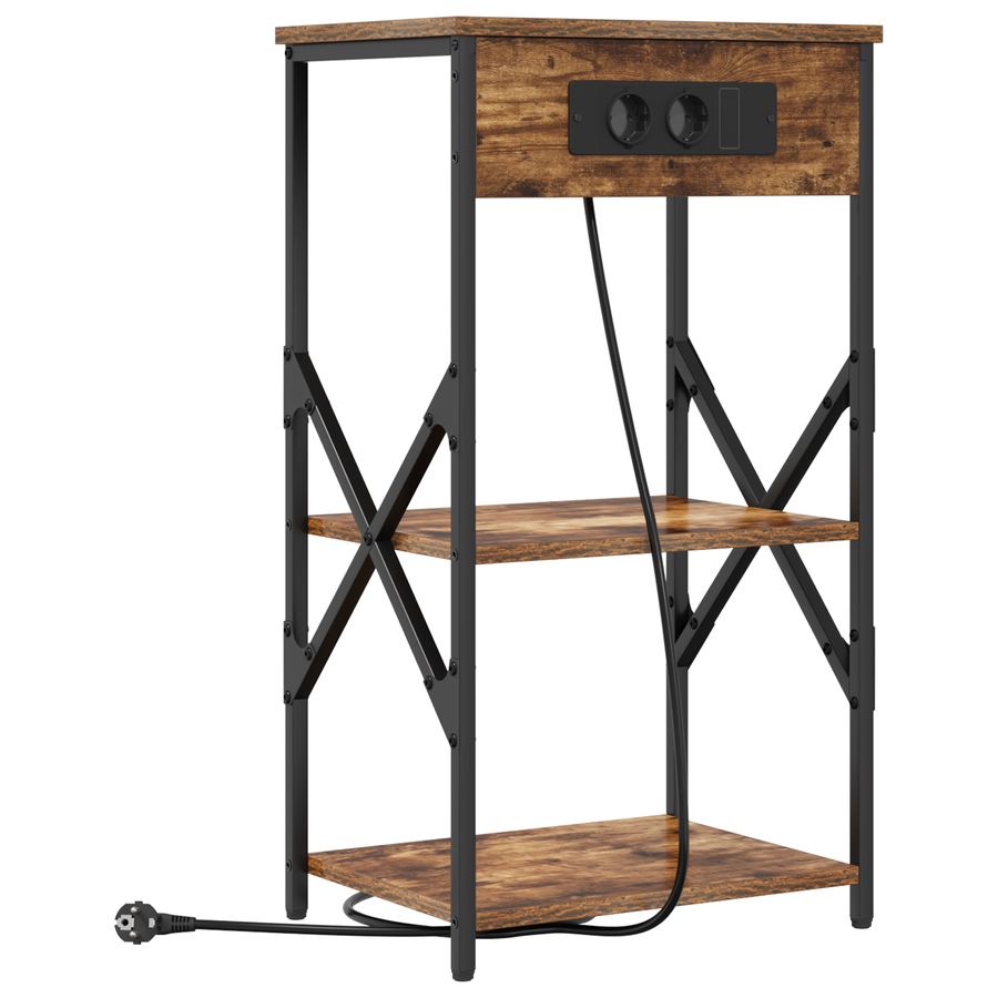 Bedside kasten 2 pcs Gerookt eiken 41 x 31 x 76 cm Bewerkt hout
