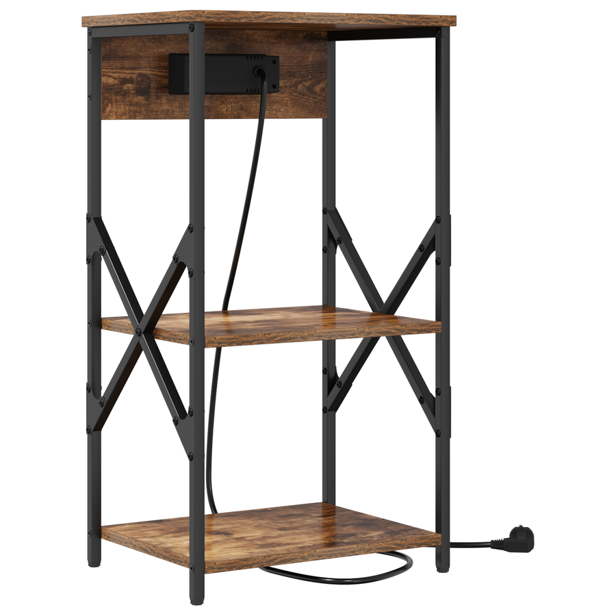 Bedside kasten 2 pcs Gerookt eiken 41 x 31 x 76 cm Bewerkt hout