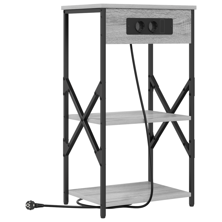 Nachtkastje met plank Grijs sonoma 41 x 31 x 76 cm Bewerkt hout