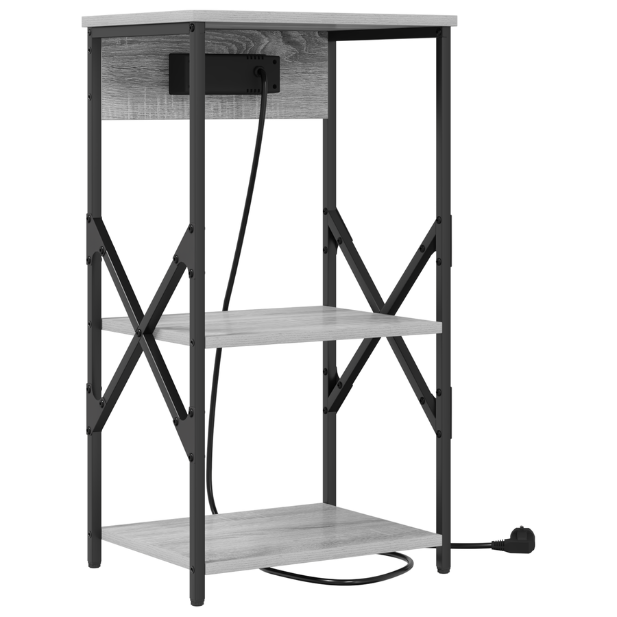 Nachtkastje met plank Grijs sonoma 41 x 31 x 76 cm Bewerkt hout