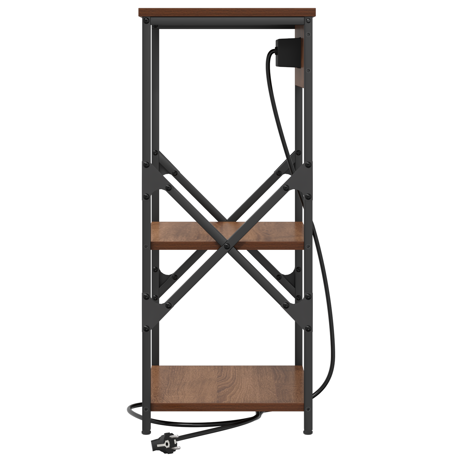 Nachtkastje bruin eikenkleur 41 x 31 x 76 cm Bewerkt hout