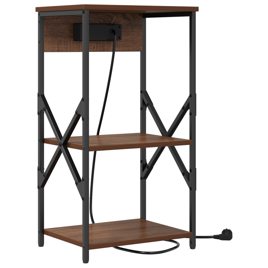 Bedside kasten met plank 2 pcs bruin eikenkleur 41 x 31 x 76 cm