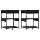Nightstand 2 pcs Black Oak 41 x 31 x 51 cm Engineered wood