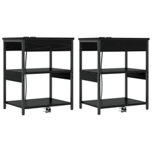 Bedside kasten 2 pcs Zwart eiken 41 x 31 x 51 cm Bewerkt hout