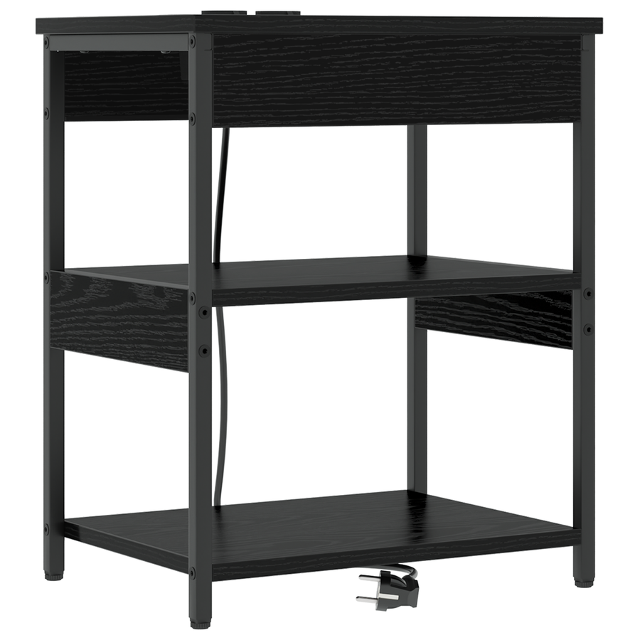 Bedside kasten 2 pcs Zwart eiken 41 x 31 x 51 cm Bewerkt hout