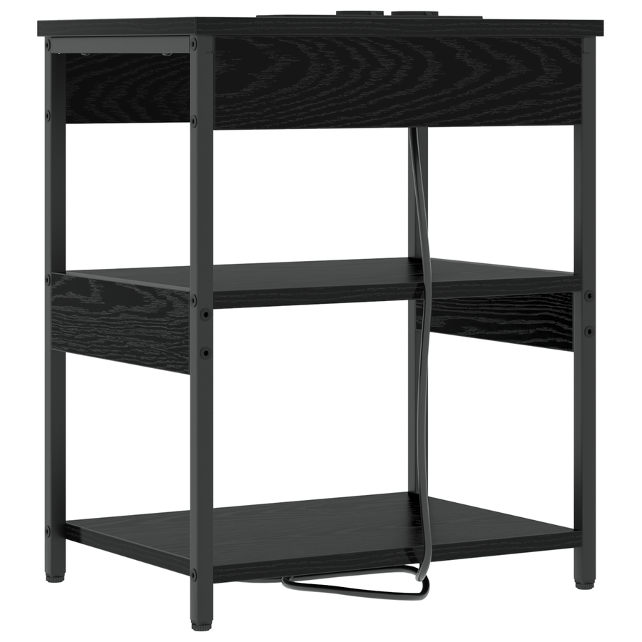 Bedside kasten 2 pcs Zwart eiken 41 x 31 x 51 cm Bewerkt hout