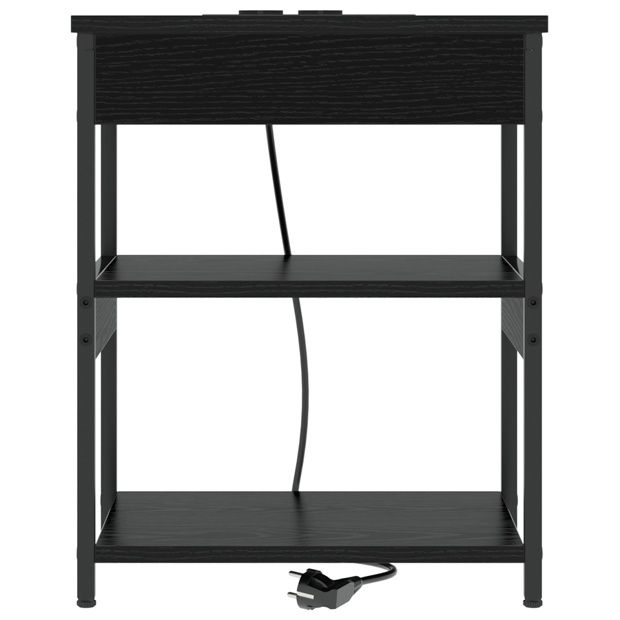 Bedside kasten 2 pcs Zwart eiken 41 x 31 x 51 cm Bewerkt hout
