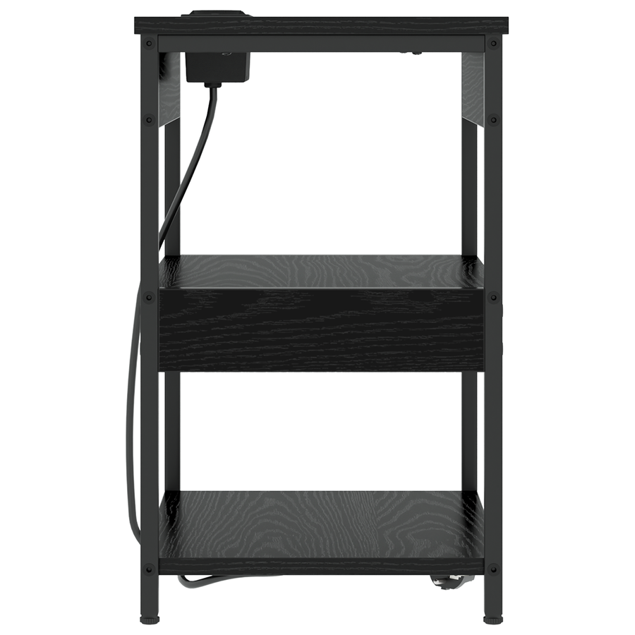 Bedside kasten 2 pcs Zwart eiken 41 x 31 x 51 cm Bewerkt hout