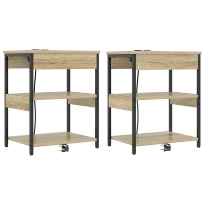 Bedside kasten 2 pcs Sonoma eiken 41 x 31 x 51 cm Bewerkt hout
