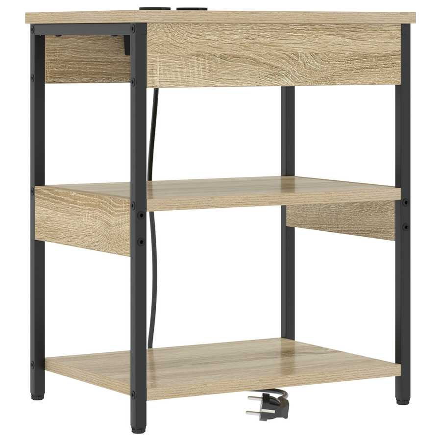 Bedside kasten 2 pcs Sonoma eiken 41 x 31 x 51 cm Bewerkt hout