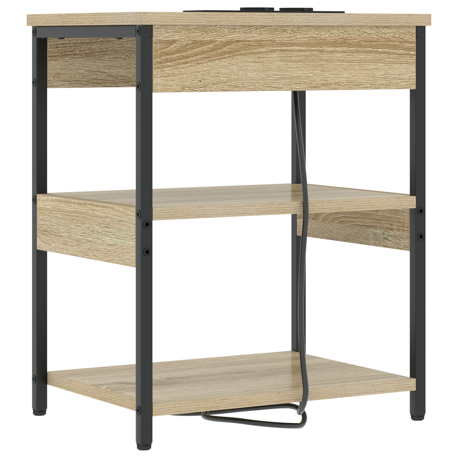 Bedside kasten 2 pcs Sonoma eiken 41 x 31 x 51 cm Bewerkt hout