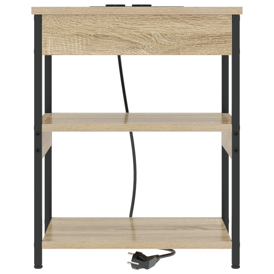 Bedside kasten 2 pcs Sonoma eiken 41 x 31 x 51 cm Bewerkt hout