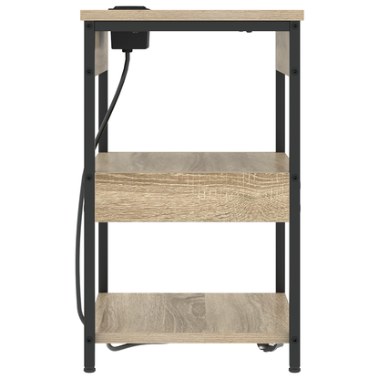 Bedside kasten 2 pcs Sonoma eiken 41 x 31 x 51 cm Bewerkt hout