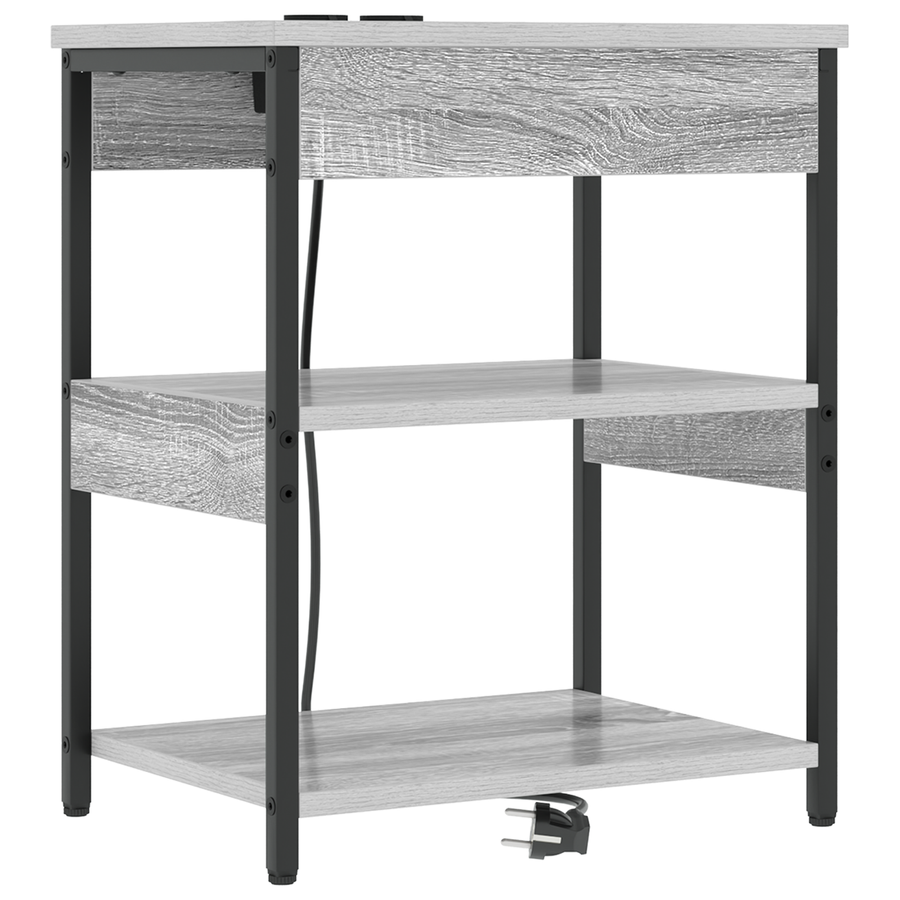 Nachtkastje Grijs sonoma 41 x 31 x 51 cm Bewerkt hout