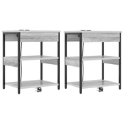 Nachtkastje 2 stuks grijs sonoma 41x31x51 cm