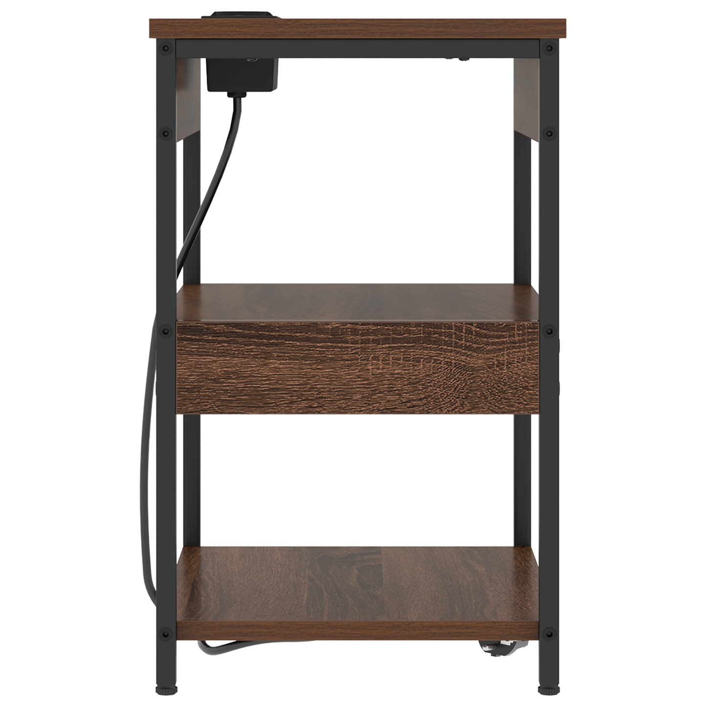 Nachtkastje bruin eikenkleur 41 x 31 x 51 cm Bewerkt hout