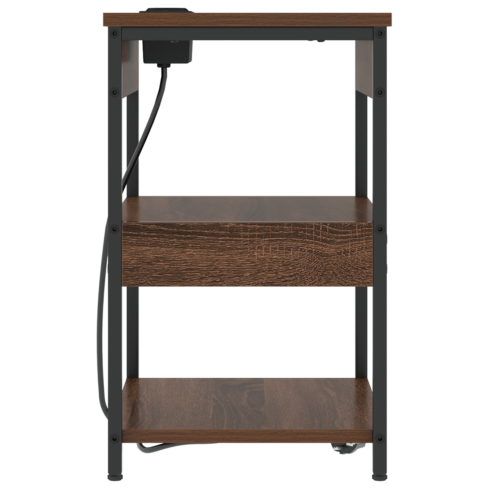 Nachtkastje bruin eikenkleur 41 x 31 x 51 cm Bewerkt hout