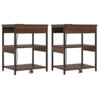 Nightstand 2 pcs Brown Oak 41 x 31 x 51 cm Engineered wood