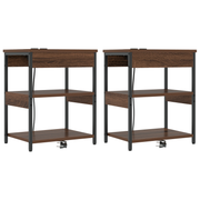 Nachtkastje 2 stuks 41x31x51 cm bruin eiken