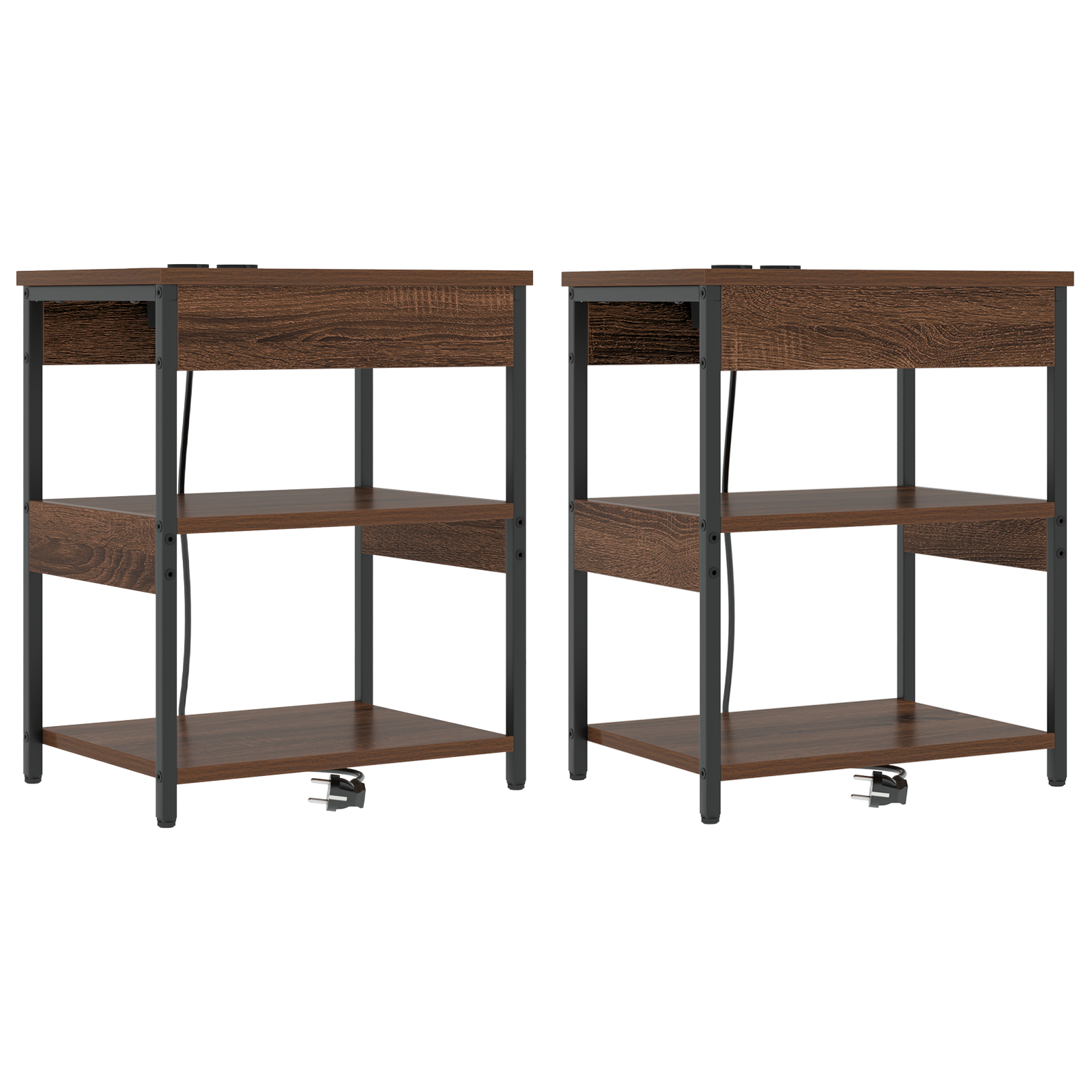 Bedside kasten 2 pcs bruin eikenkleur 41 x 31 x 51 cm