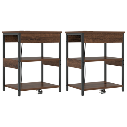 Bedside kasten 2 pcs bruin eikenkleur 41 x 31 x 51 cm