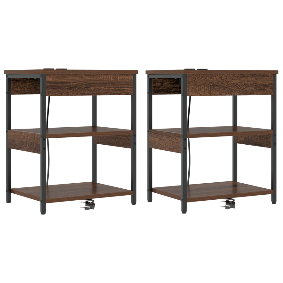 Bedside kasten 2 pcs bruin eikenkleur 41 x 31 x 51 cm