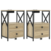 Nachtkastje 2 stuks Sonoma Eiken 40x31x60 cm