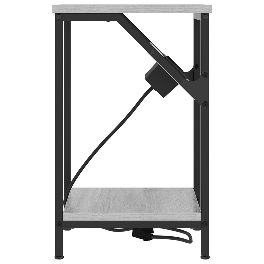 Nachtkastje Grijs sonoma 38 x 30 x 48 cm Bewerkt hout