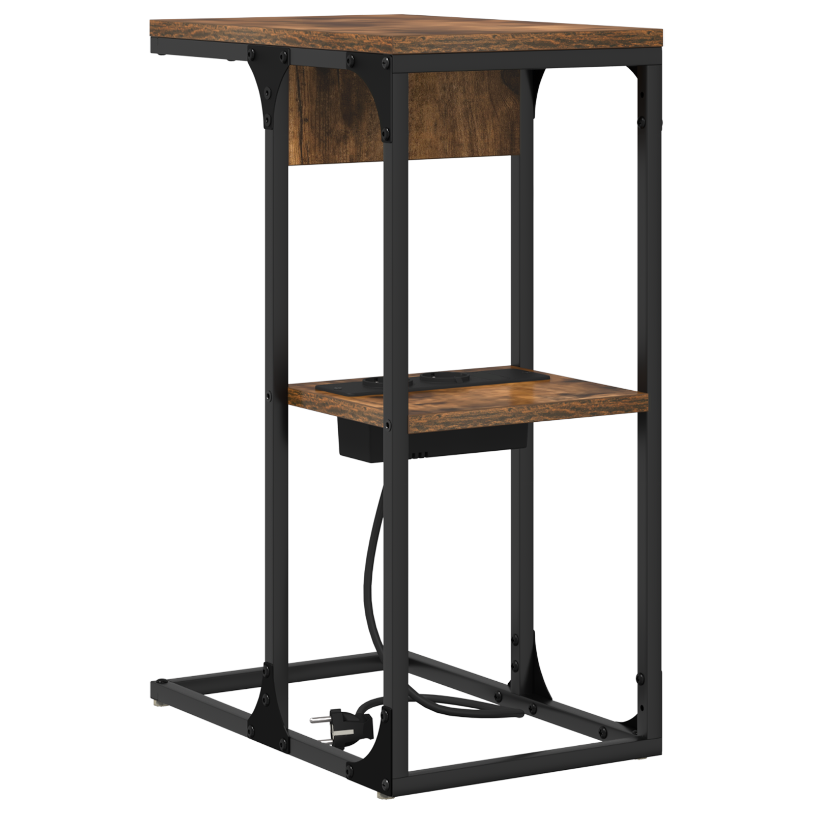 Nachtkastje Gerookt eiken 41.5 x 26 x 60.5 cm Bewerkt hout