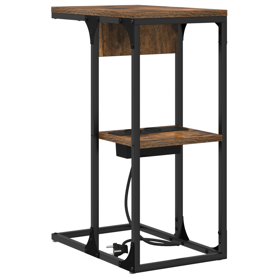 Nachtkastje Gerookt eiken 41.5 x 26 x 60.5 cm Bewerkt hout