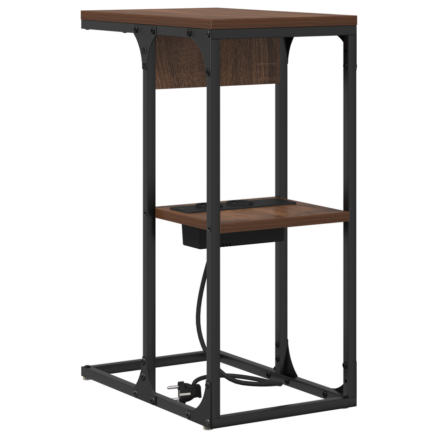 Nachtkastje Bruin eiken 41.5 x 26 x 60.5 cm Bewerkt hout