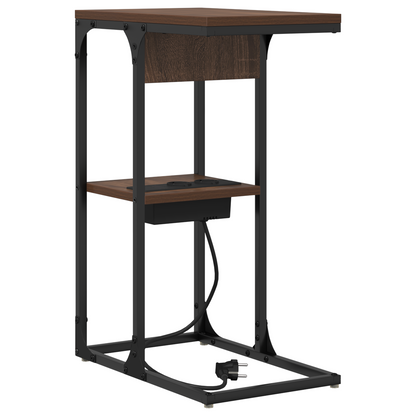 Nachtkastje Bruin eiken 41.5 x 26 x 60.5 cm Bewerkt hout