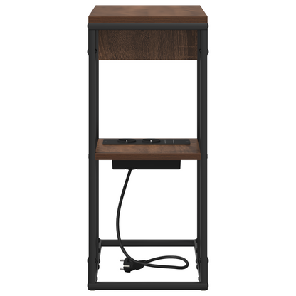 Nachtkastje Bruin eiken 41.5 x 26 x 60.5 cm Bewerkt hout